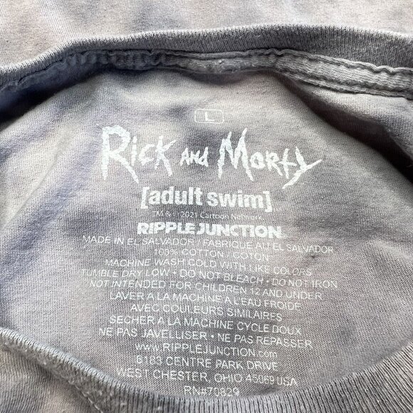 Rick And Morty T Shirt Large Tie Dye Gray Summer Graphic Adult Swim - Picture 3 of 8